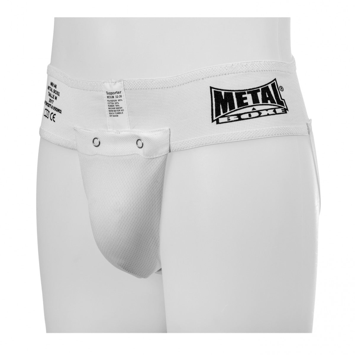 Metal Boxe Groin Guard and Cup - White