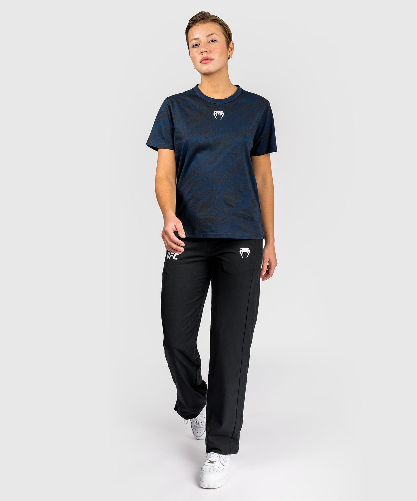 UFC Fusion by Venum Fight Week Damen Kurzarm Baumwoll T-Shirt - Ozeanisches Blau