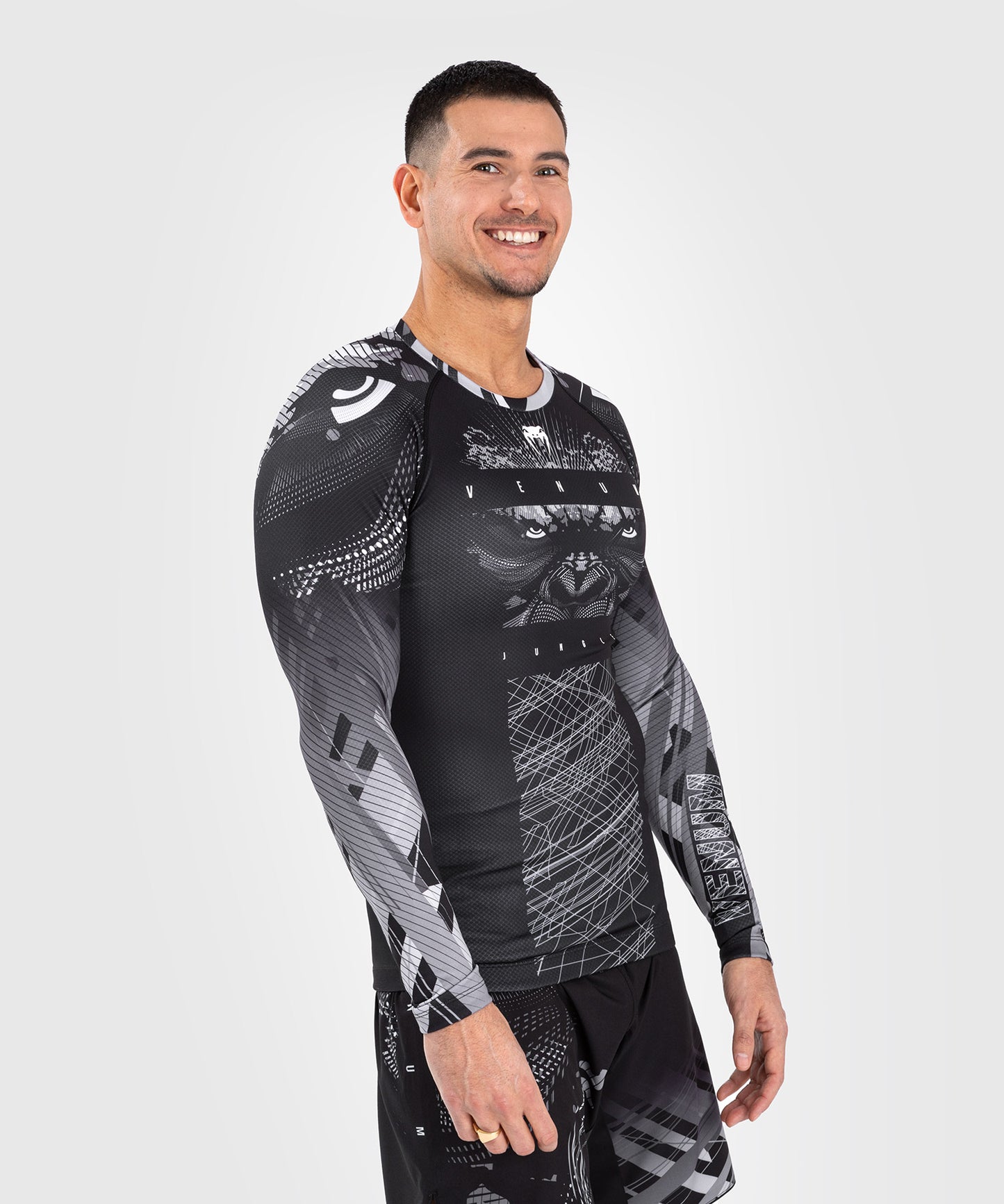 Venum Gorilla Jungle Rashguard a maniche lunghe - Nero/Bianco 