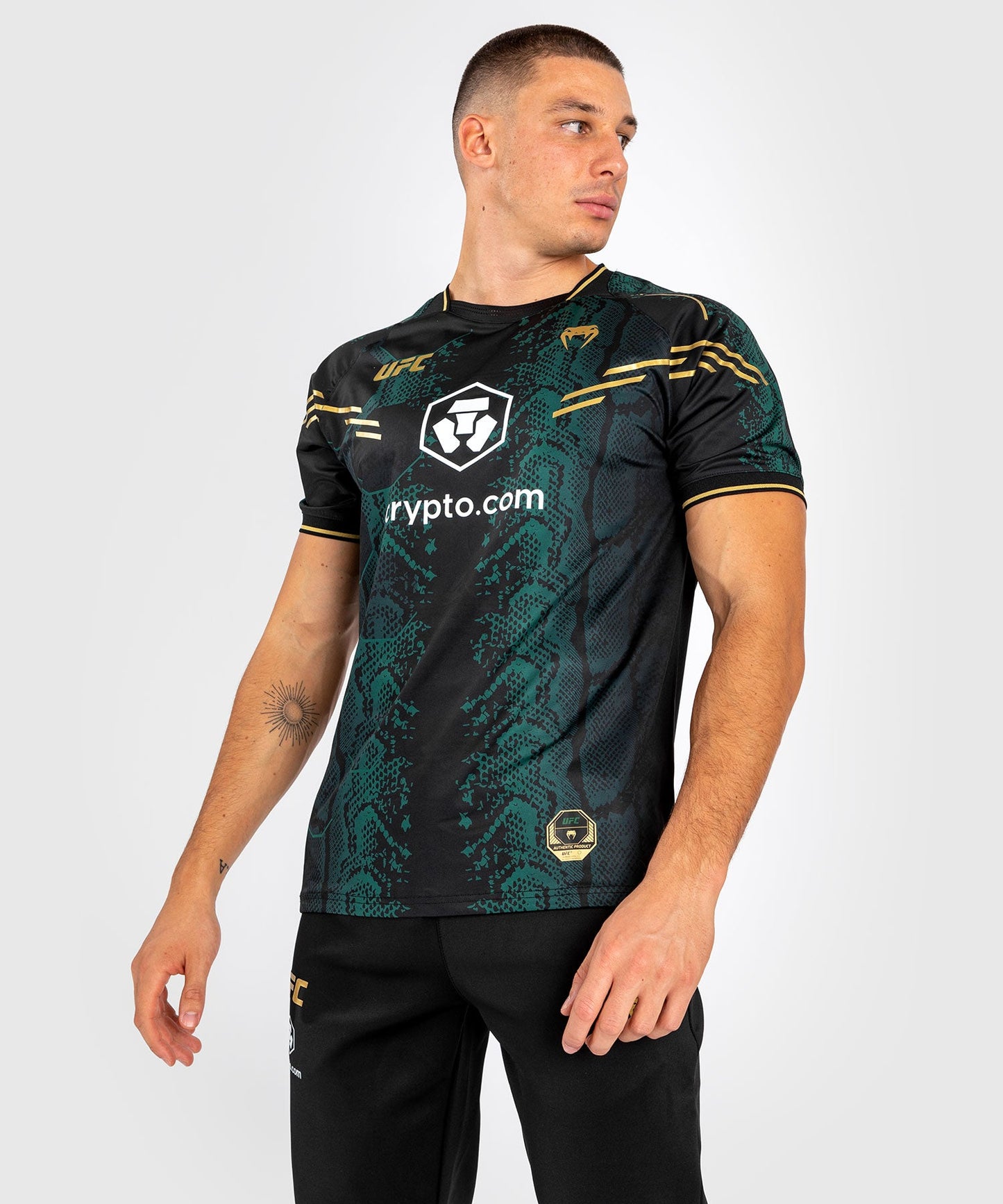 Technical T-shirt for Men UFC Adrenaline by Venum Authentic Fight Night - Emerald Edition - Green/Black/Gold