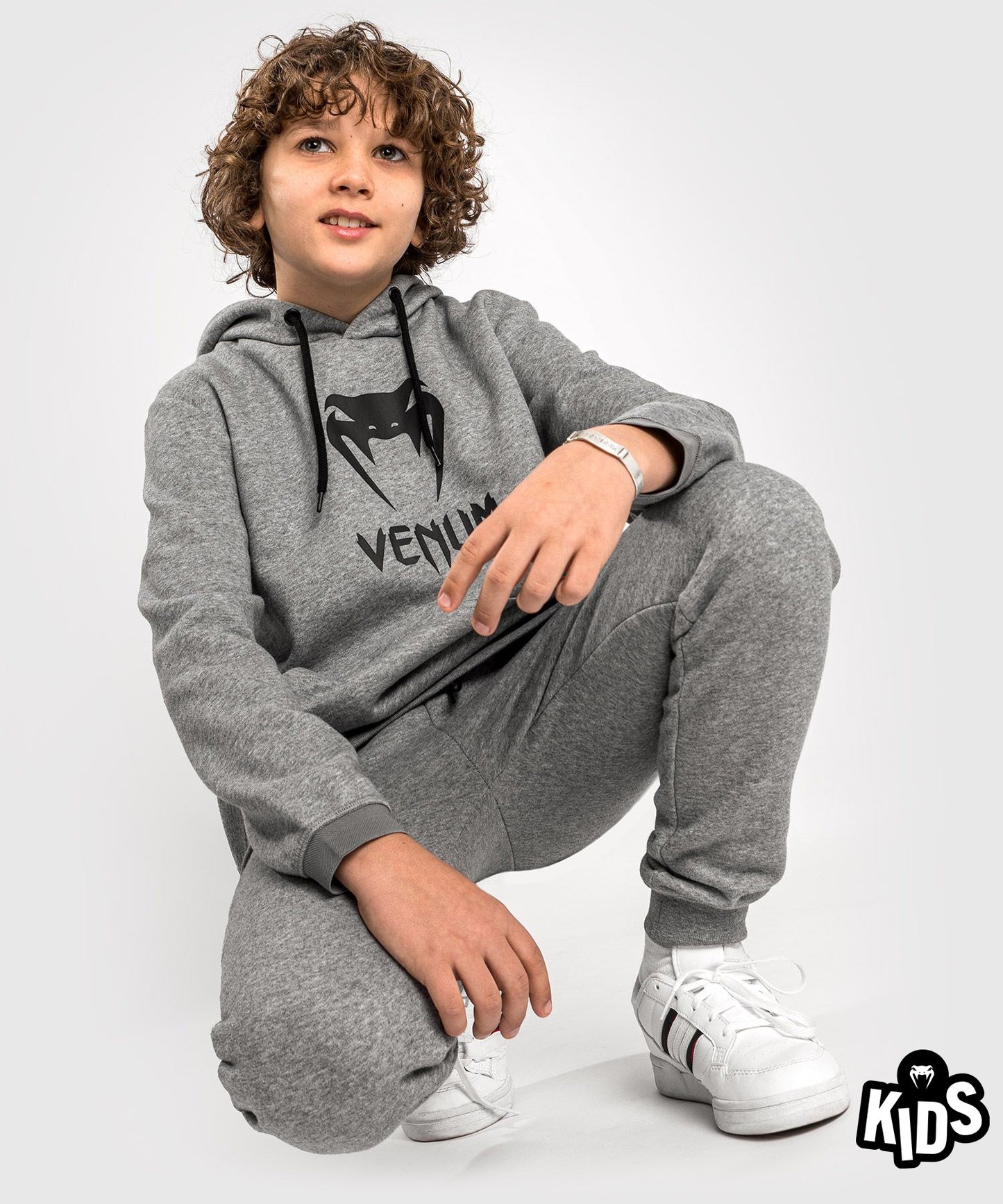Venum Classic Hooded Sweatshirt - For Kids - Light Mottled Grey