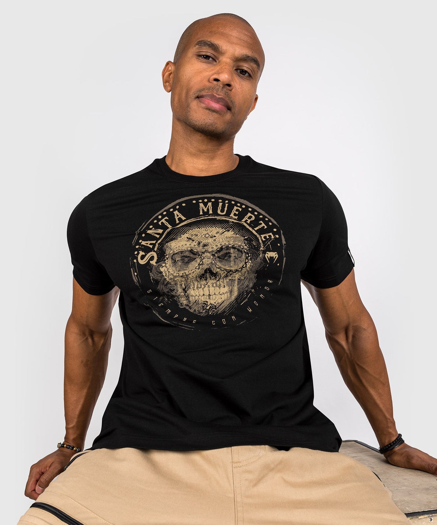 Santa Muerte Dark Side Venum T-shirt - Black/Brown