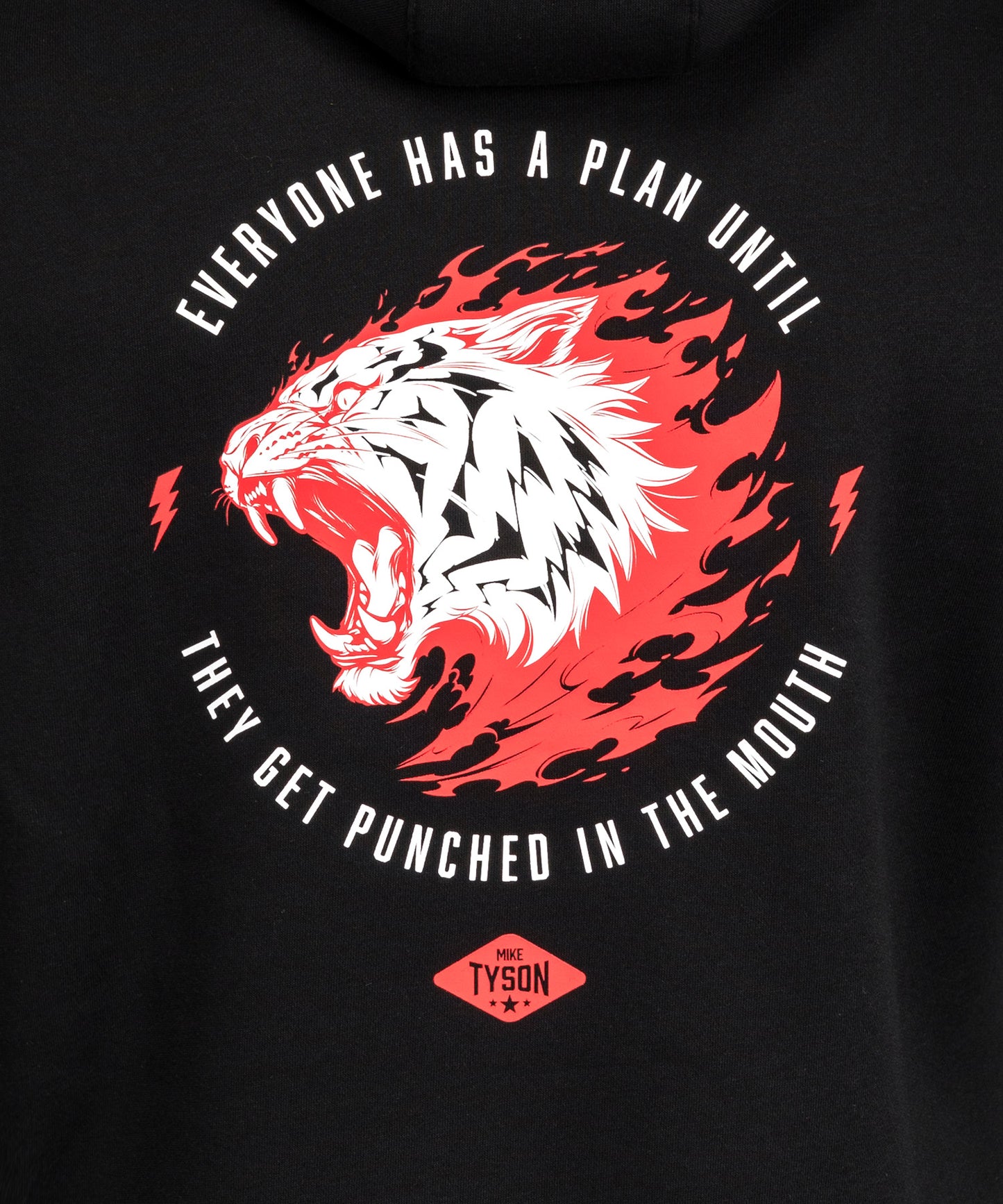 Venum x Mike Tyson Tiger Sudadera con Capucha - Negro Profundo/Rojo Intenso