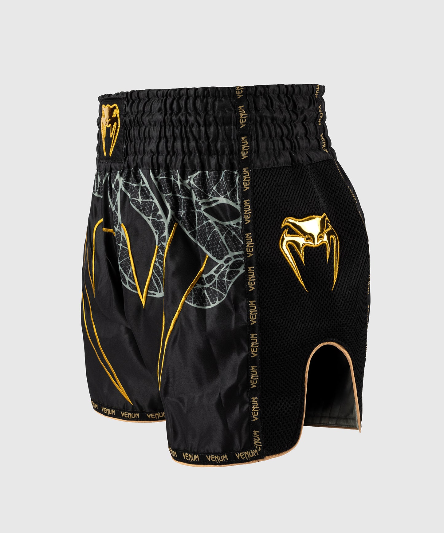 Short de Muay Thai Venum Serpenti – Noir/Argent/Or