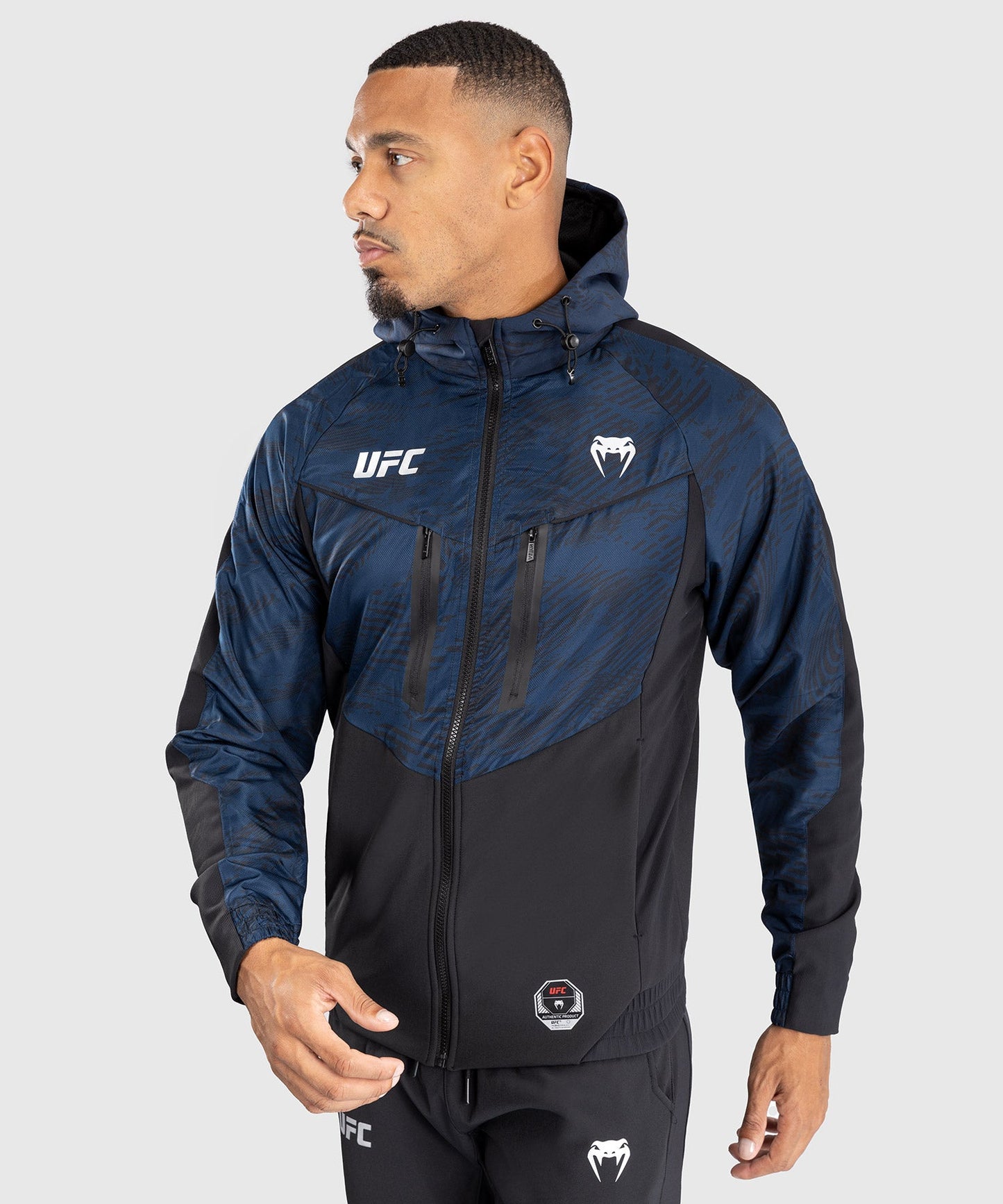 Men's UFC Fusion by Venum Fight Week Hooded Zip Jacket - Ocean Blue