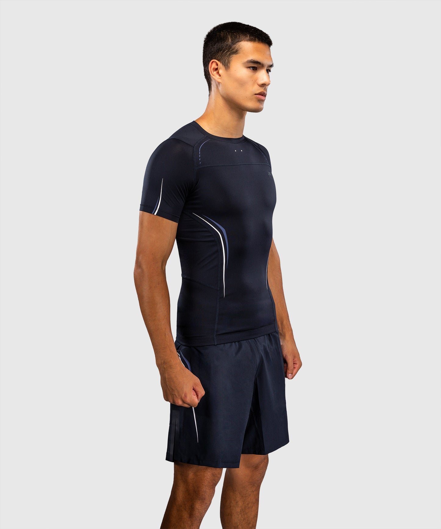 Venum G-Core Rashguard a Maniche Corte - Blu Navy/Bianco