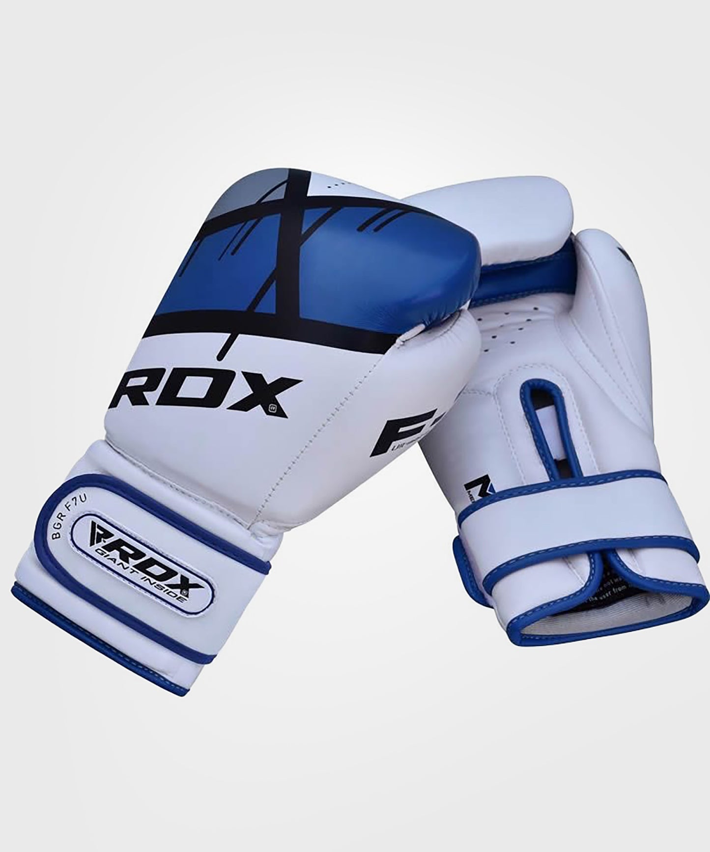 RDX Sports Quadro-Dome Boxing Gloves – White/Blue