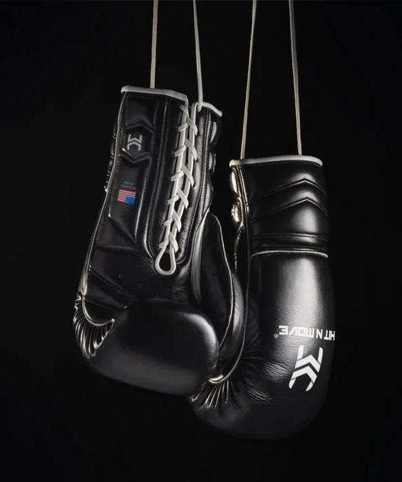 Hit N Move Vector™ Guantes de Boxeo con Cordones - Negro