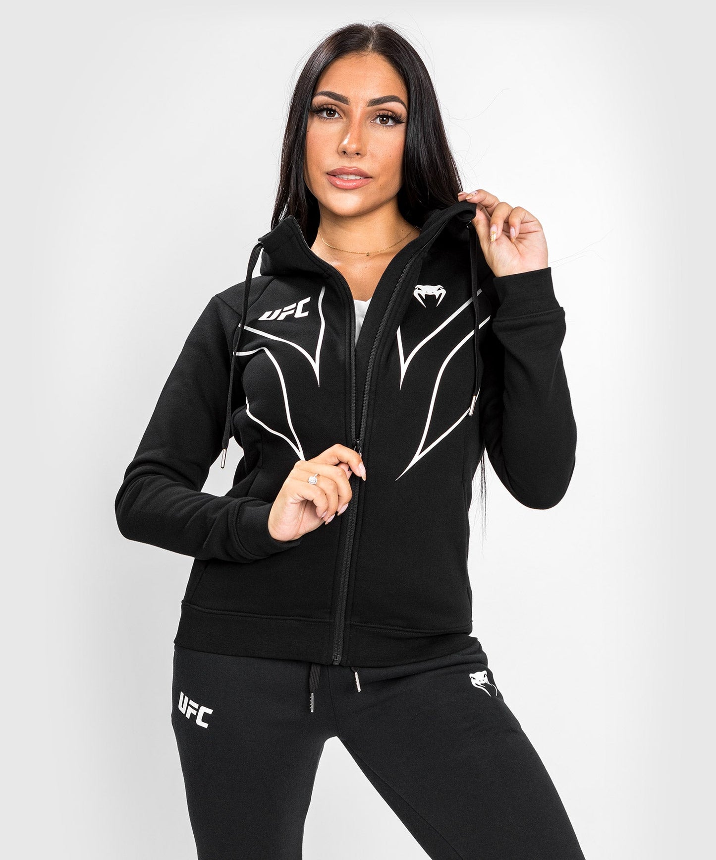 Women's UFC Zipped Sweatshirt Venum Fight Night 2.0 Replica - Black