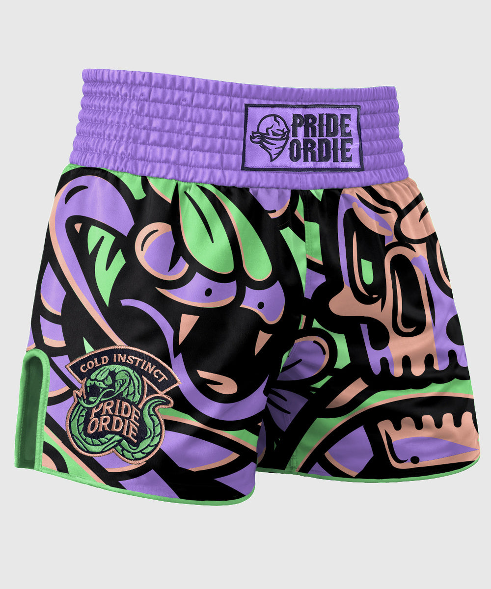 Pride Or Die Cold Instinct Pantalón Corto de Muay Thai - Violeta