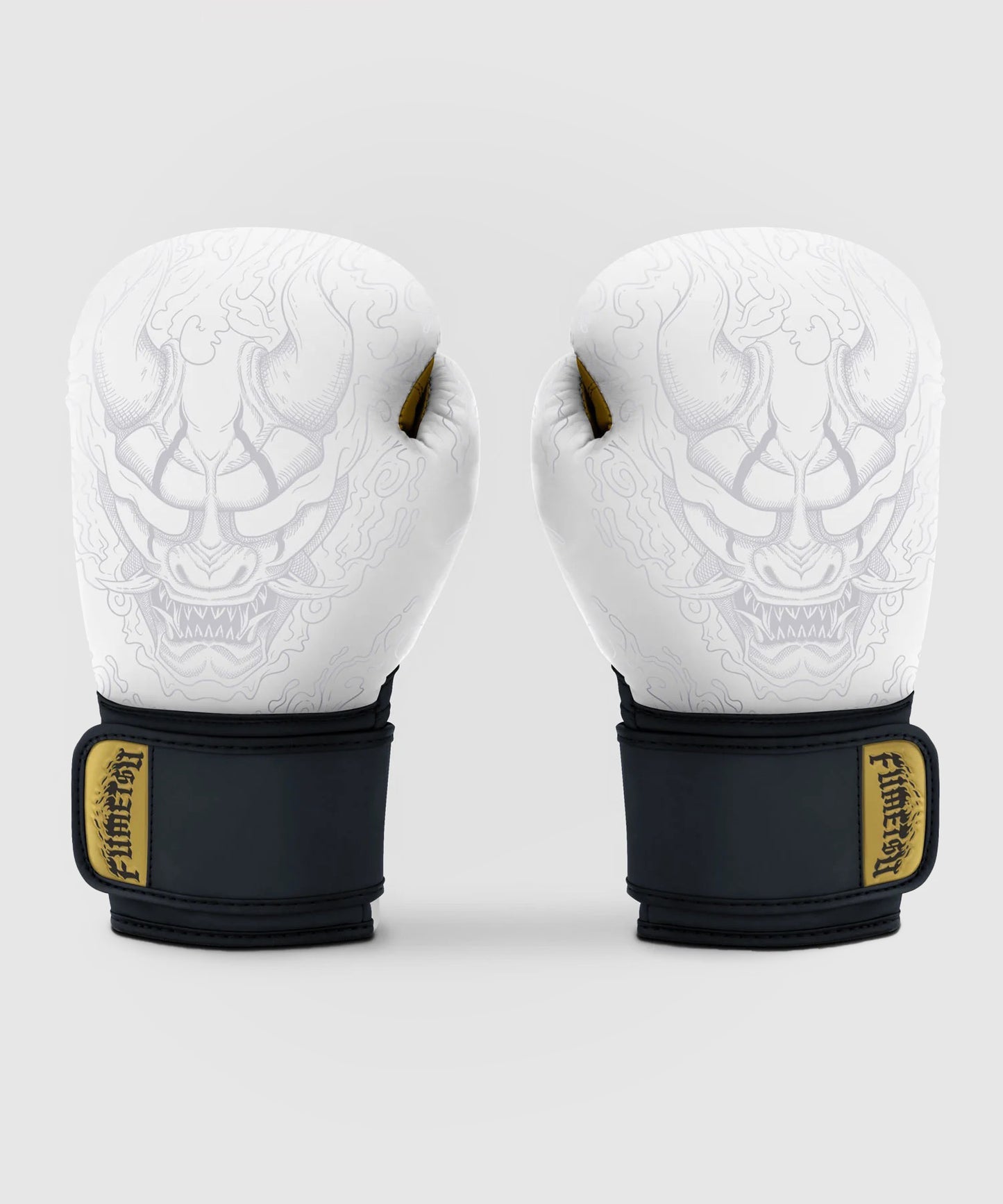 Fumetsu Oni Boxing Gloves - White/Black/Gold