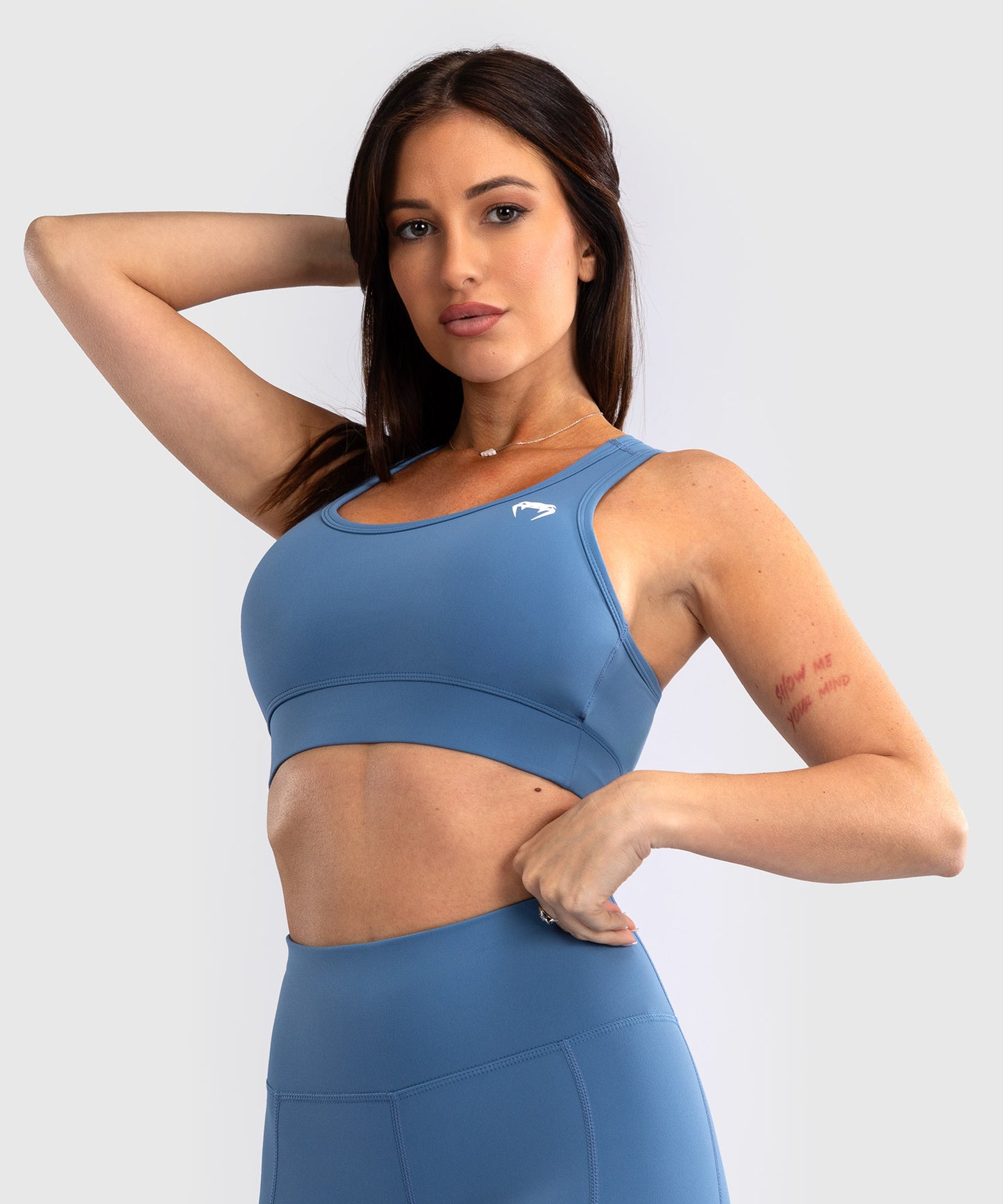 Venum Essential Medium Impact Sports Bra for Women - Storm Blue