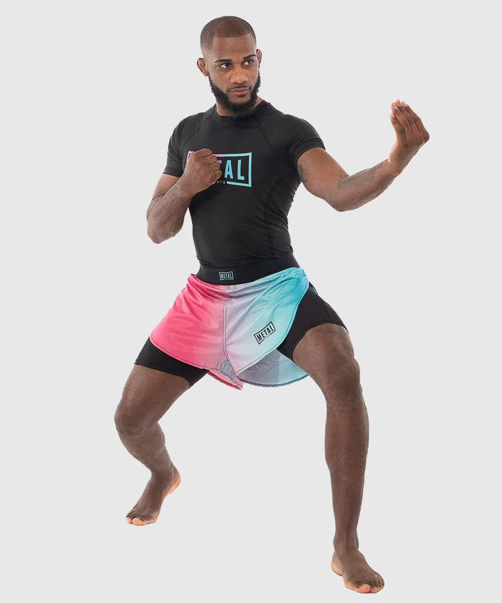 Rashguard Manches Courtes Metal Boxe Performance Miami - Noir