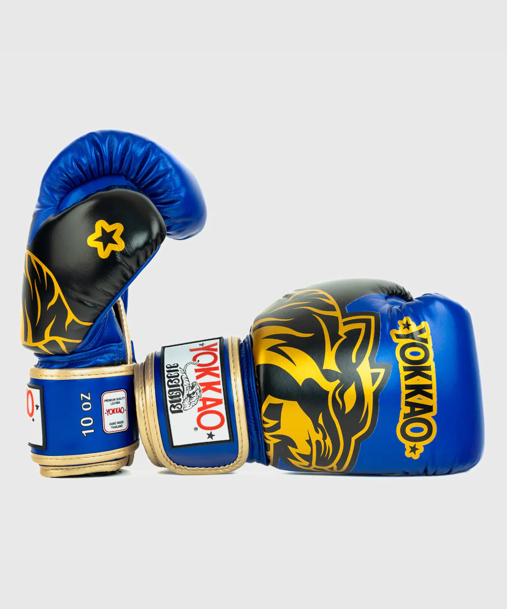 Yokkao Original Gold Boxing Gloves - Blue