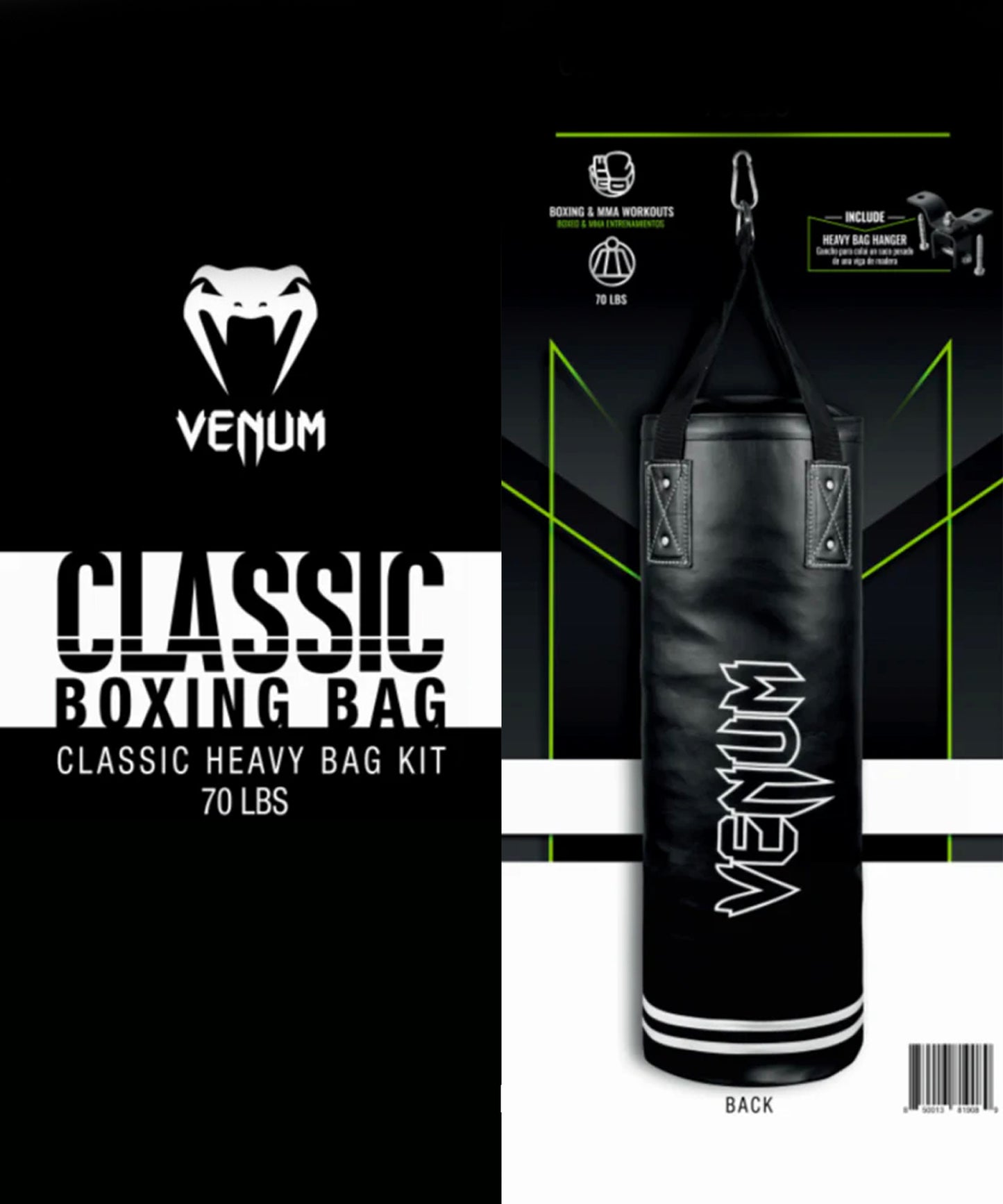Kit Sac de frappe lourd Venum Classic - 30kgs - Edition WLMT