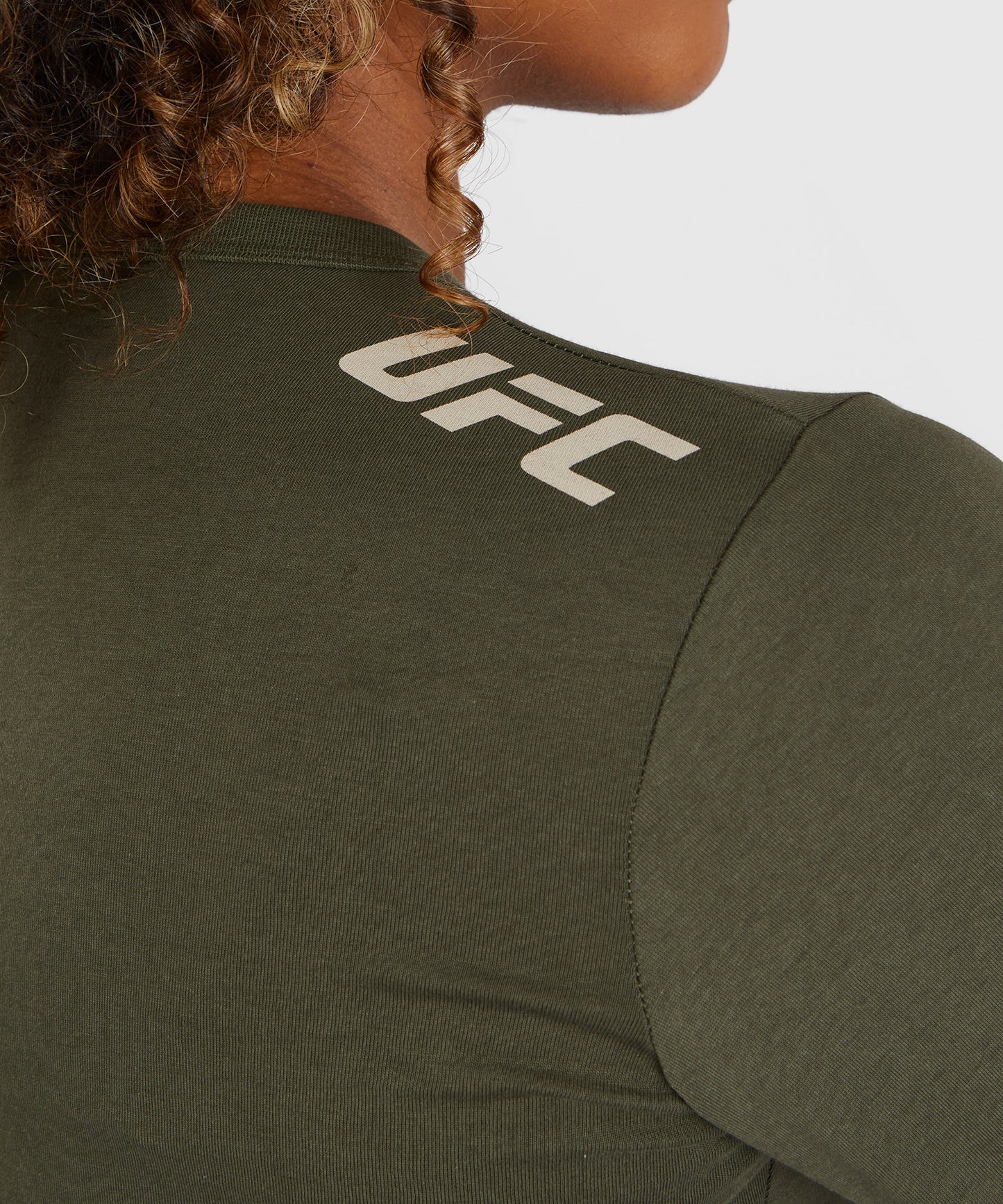 T-shirt à manches longues en coton pour Femmes UFC Adrenaline by Venum Fight Week - Kaki/Bronze