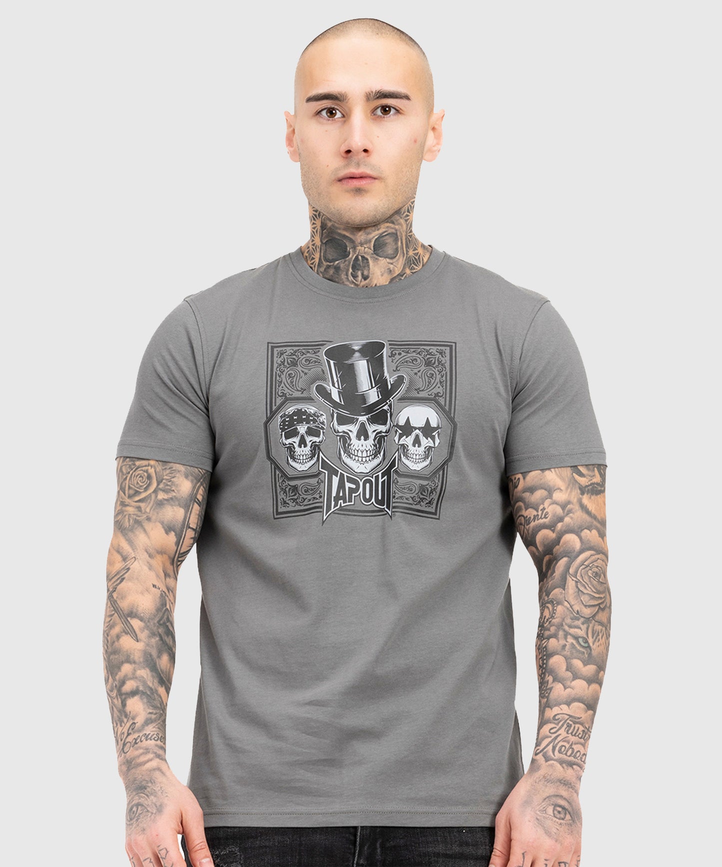 T-Shirt Tapout Skull - Gris/Noir