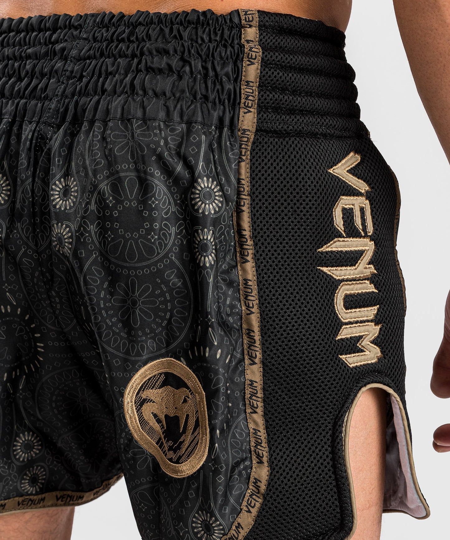 Muay Thai Santa Muerte Dark Side Venum Muay Thai Shorts- Schwarz/Braun