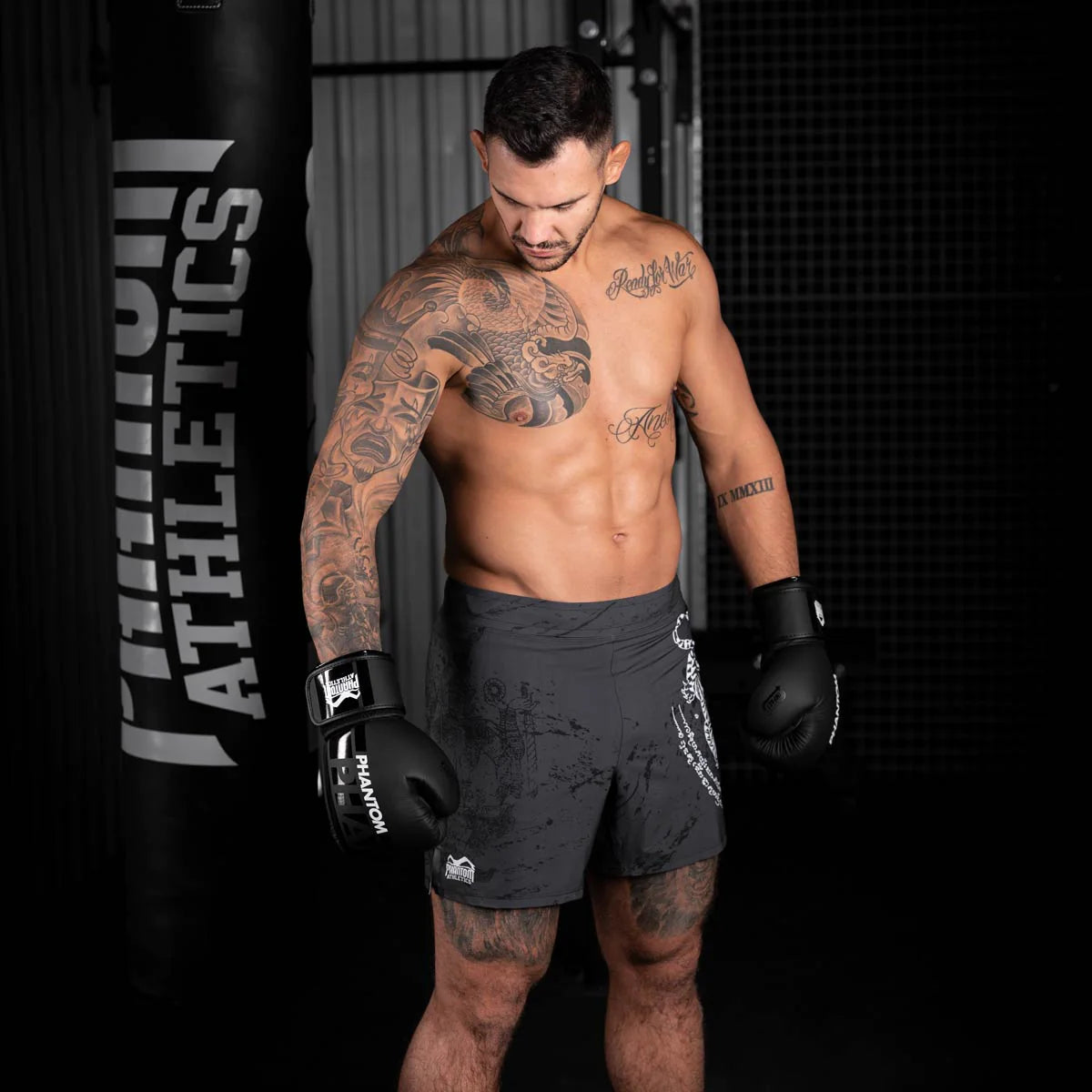 Fightshort Phantom Athletics Flex-S Muay Thai - Schwarz