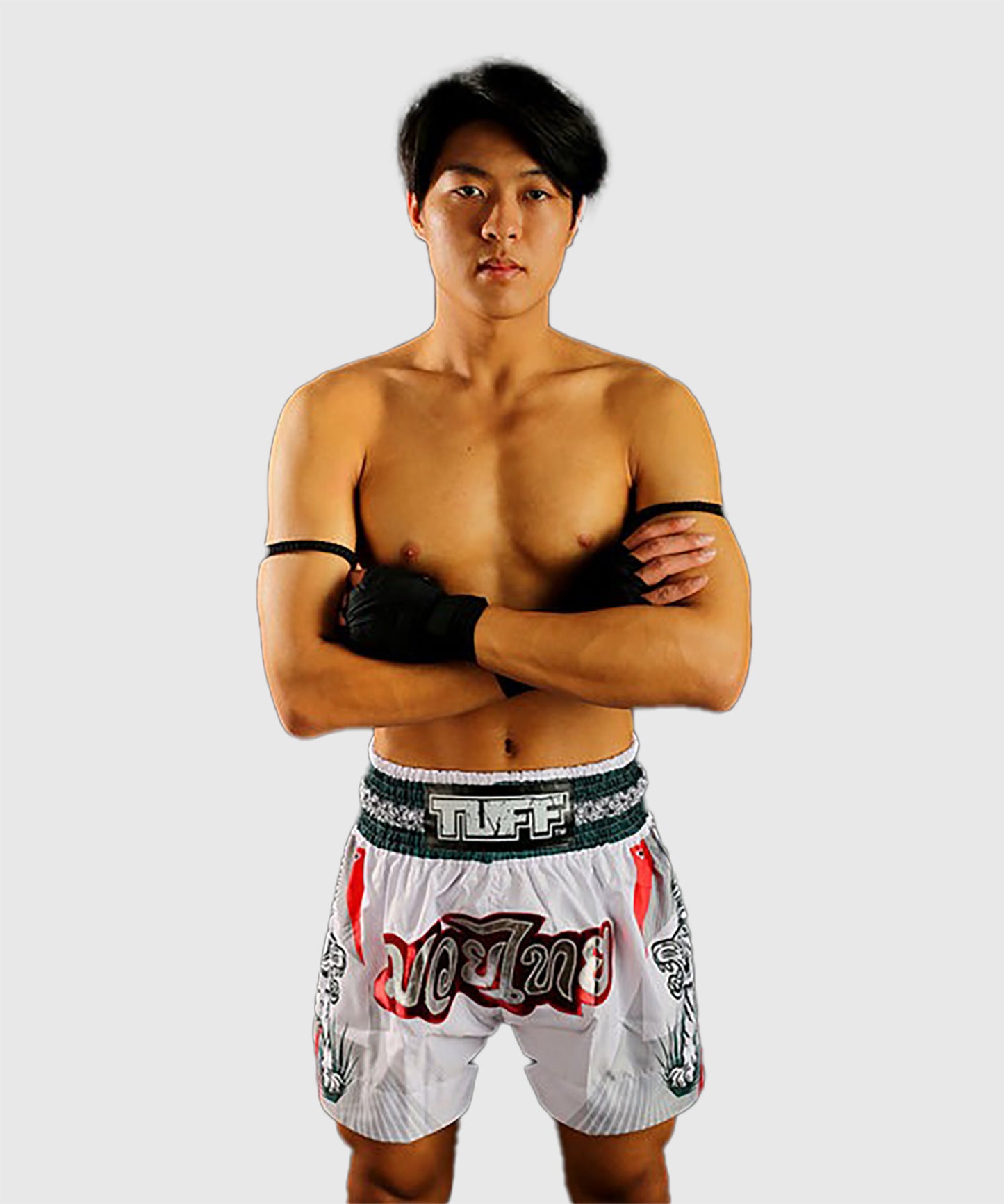 Tuff White Tiger Muay Thai Shorts - Weiß