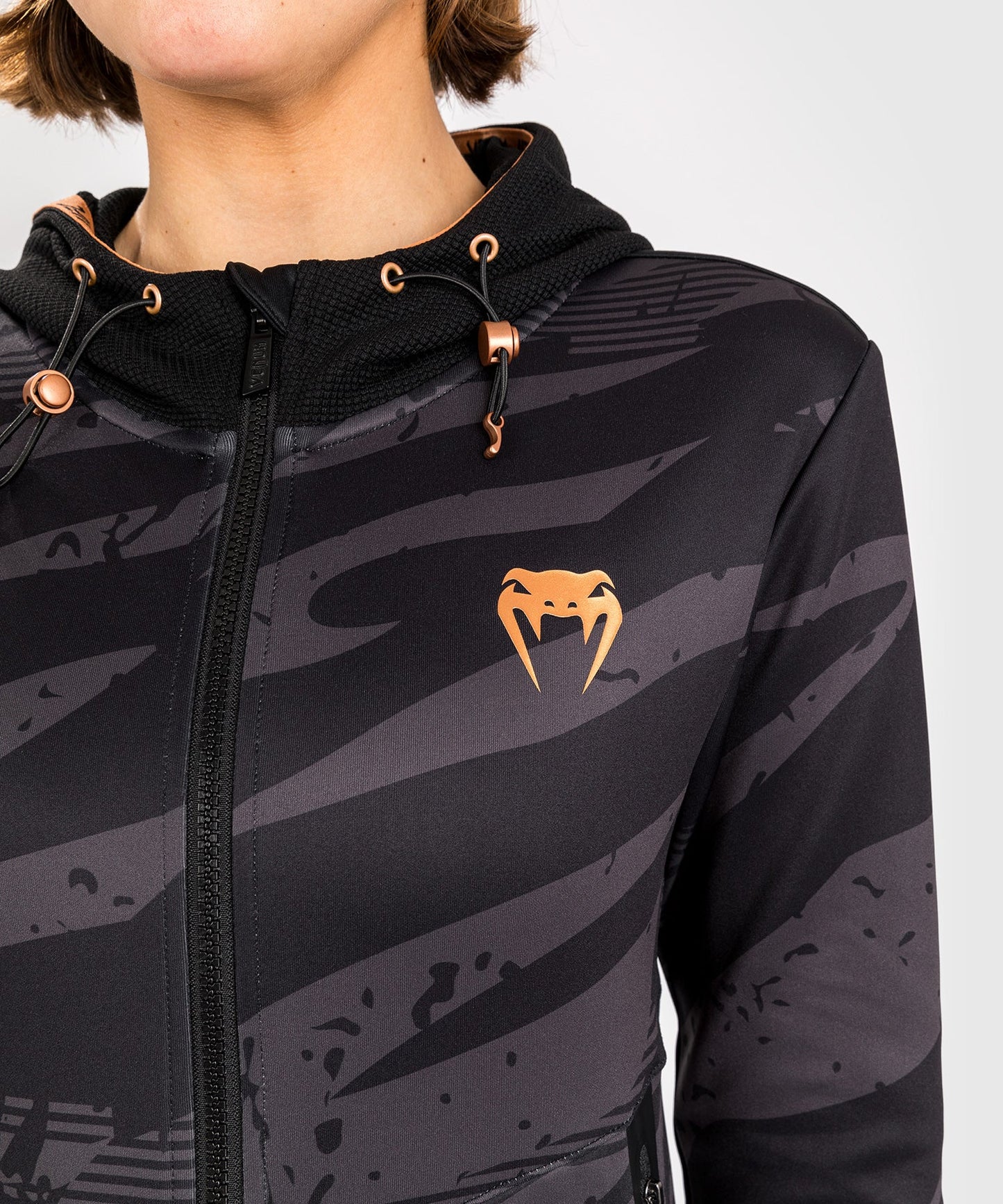 Women's Zipped Hooded Jacket UFC Adrenaline by Venum Fight Week - Urban Camo