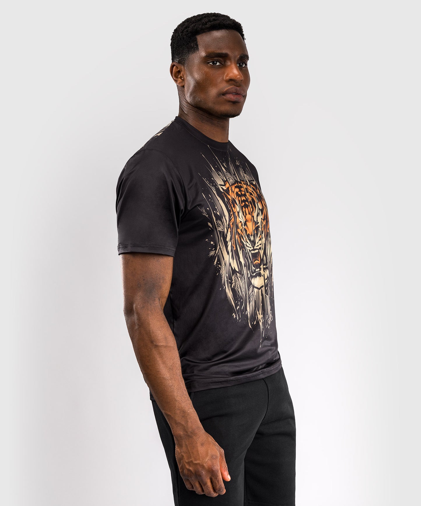 Venum Tiger Camiseta Dry Tech para Hombre - Negro/Naranja Neón