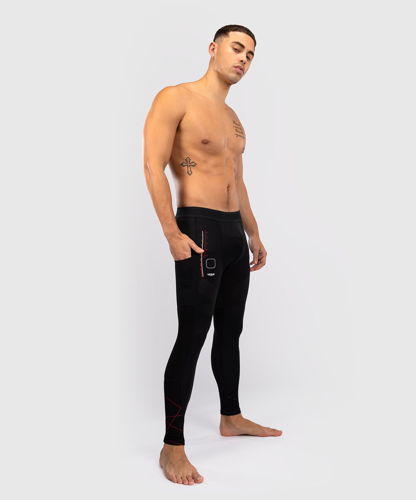 Venum Tactical XT Compression Pants - Black/Fire Red