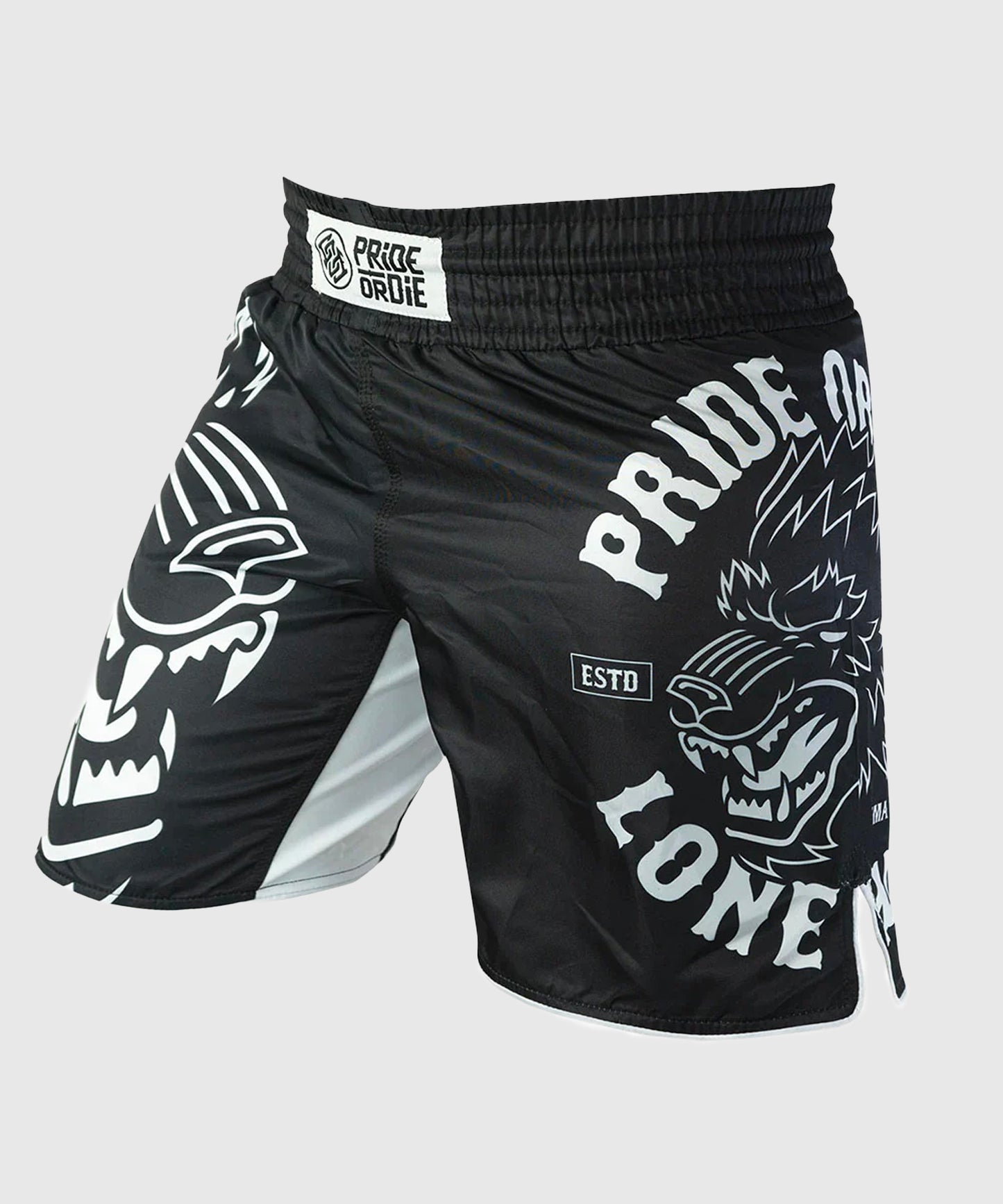 Fightshort Pride Or Die Lone Wolf - Noir