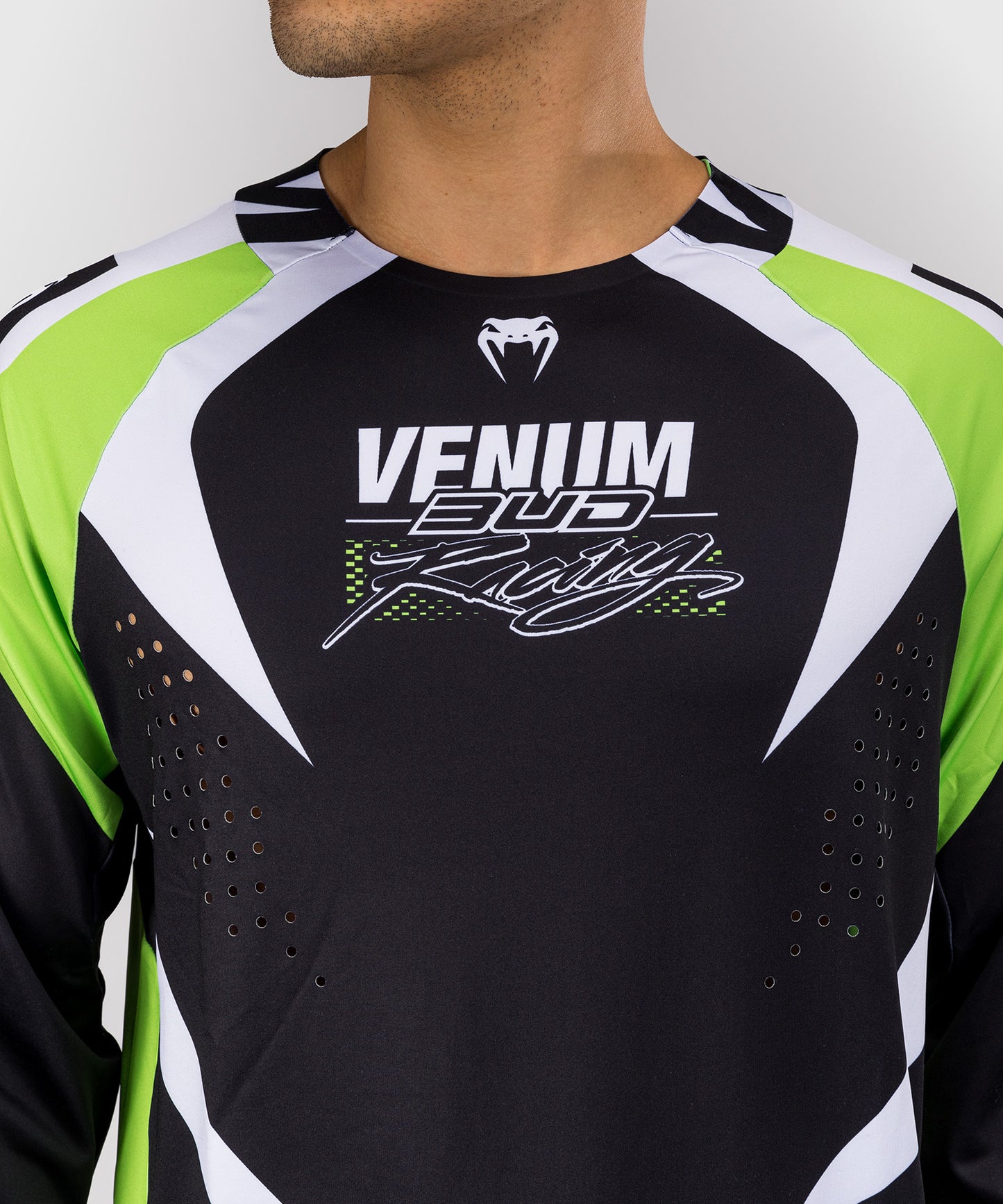Venum x Bud Racing Men's Dry-Tech T-Shirt - Black/White/Lime Green