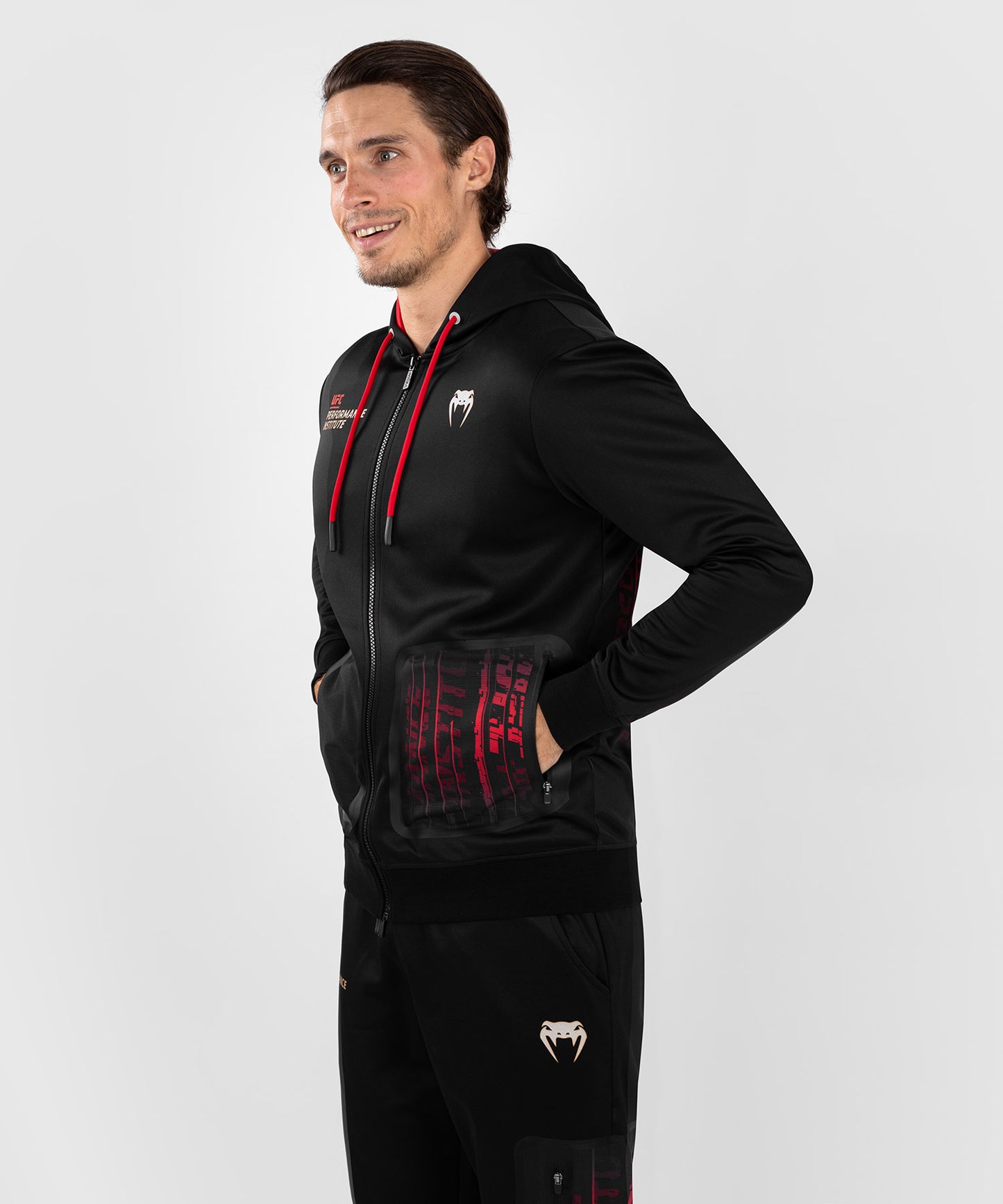 Sweatshirt à capuche UFC Venum  Performance Institute 2.0  - Noir/Rouge