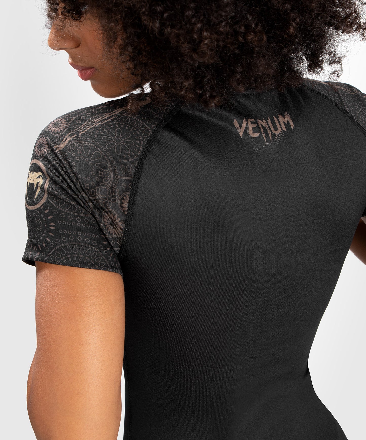 Rashguard Santa Muerte Dark Side Femme Venum - Manches Courtes - Noir/Marron
