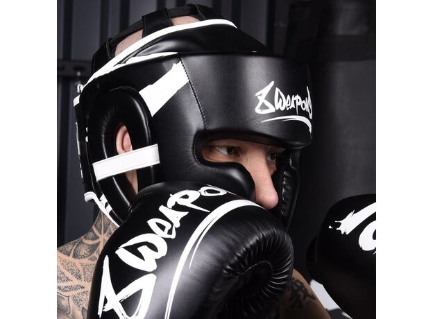 CASQUE DE BOXE - 8 WEAPONS UNLIMITED - Noir/Blanc