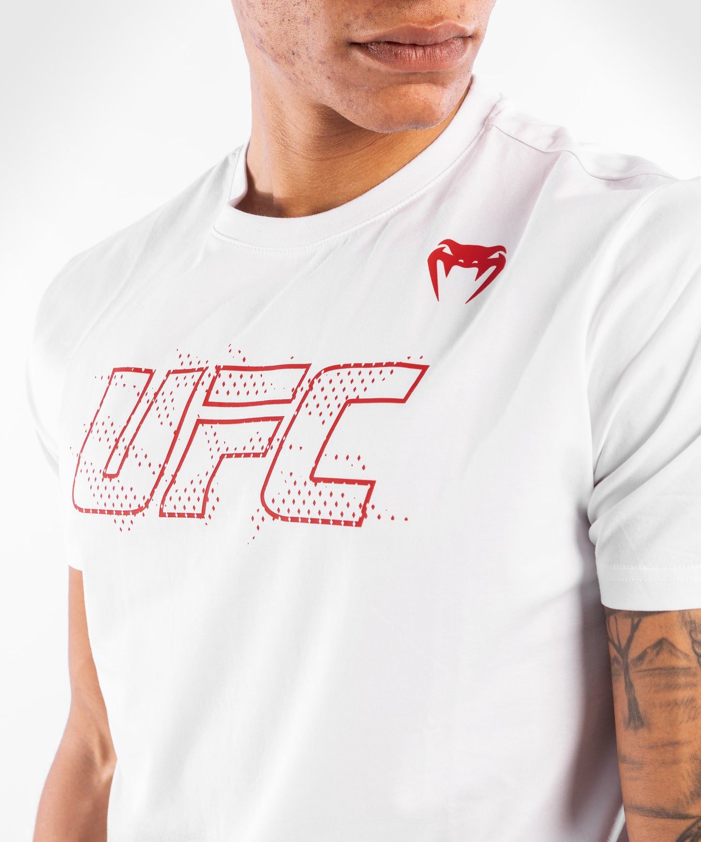 T-shirt Manches Courtes en Coton Homme UFC Venum Authentic Fight Week - Blanc