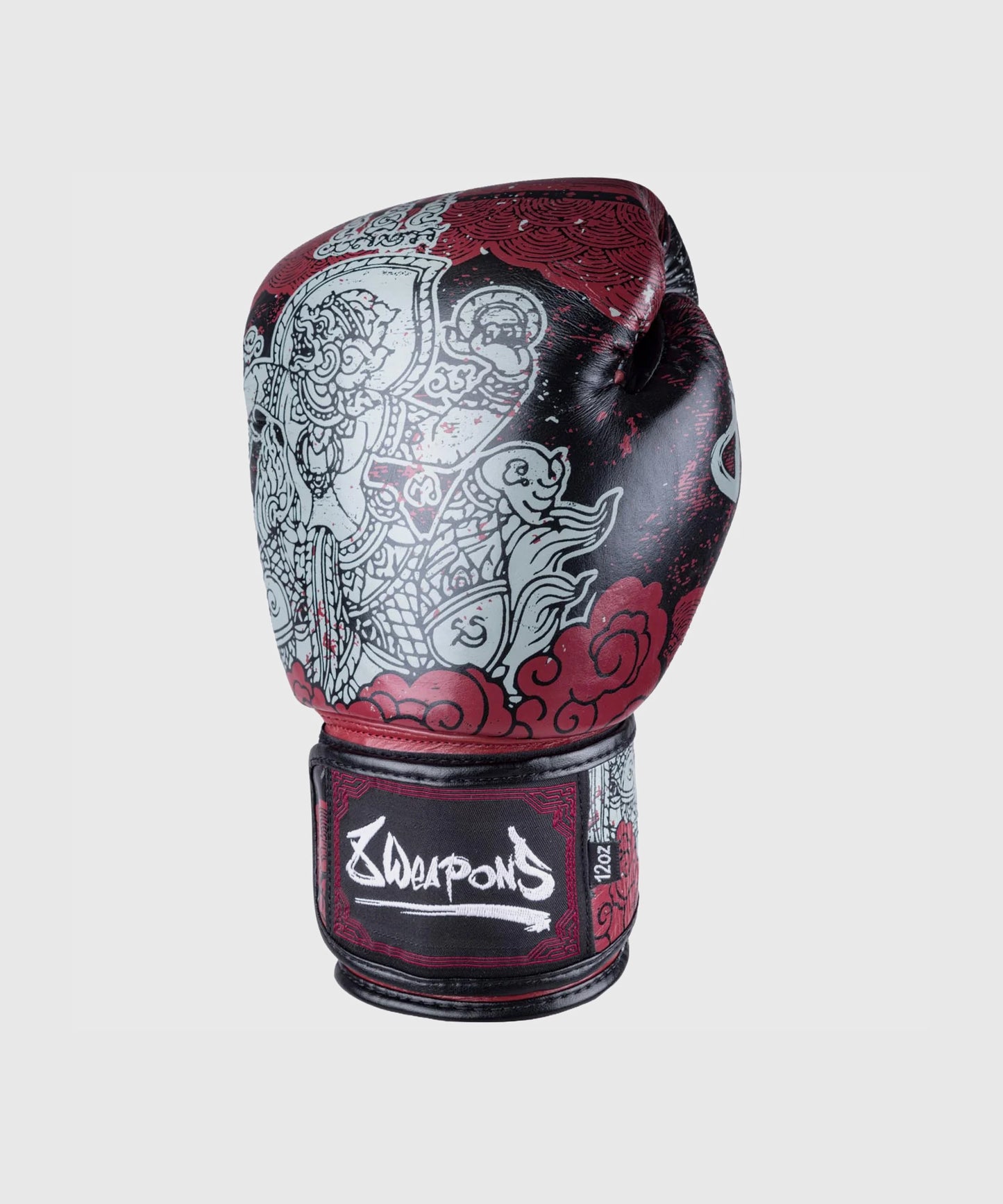 8 Weapons Hanuman Yant Boxhandschuhe - Schwarz/Rot