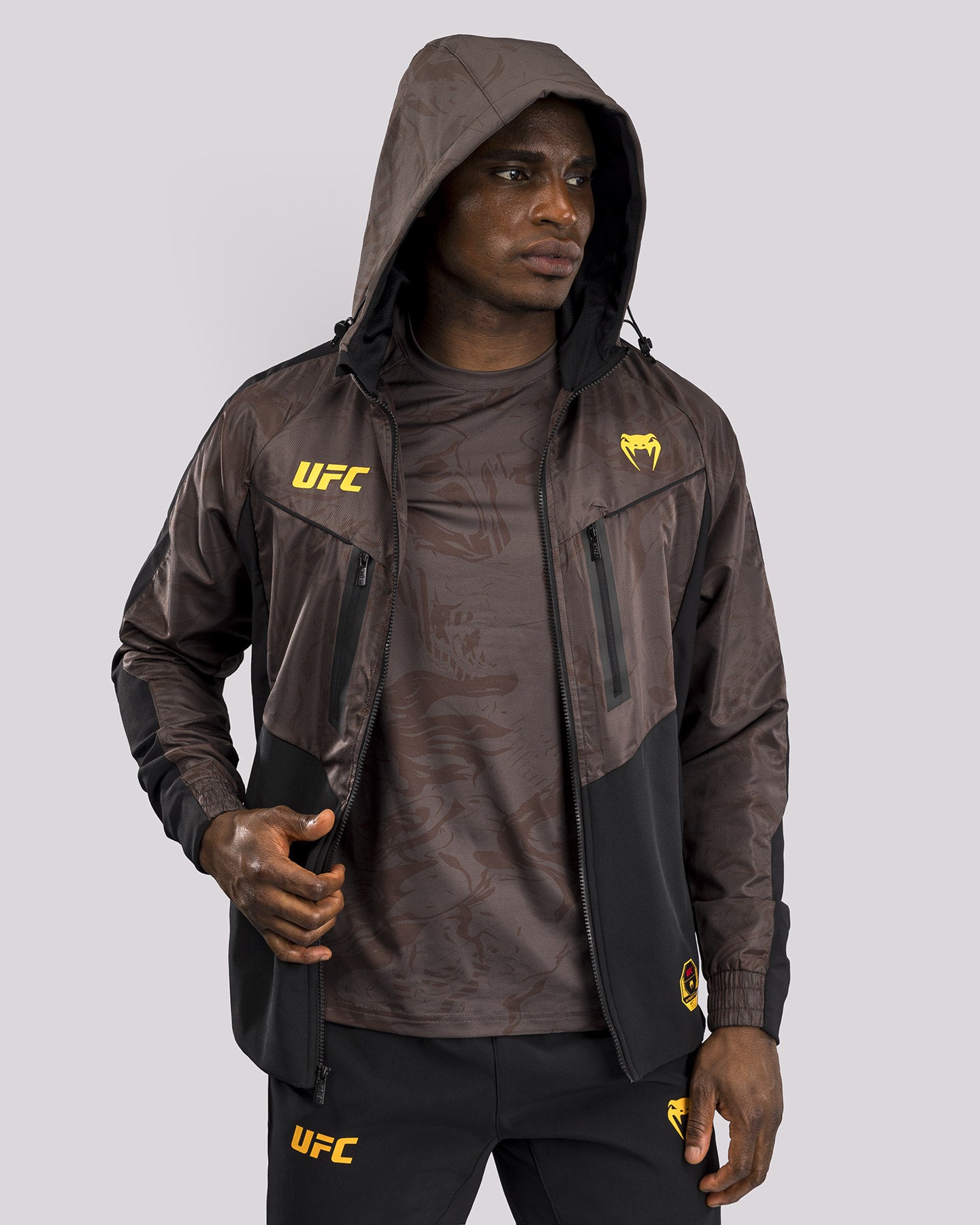 UFC Fusion by Venum Fight Week Men's Zip Hoodie - Earthen Brown