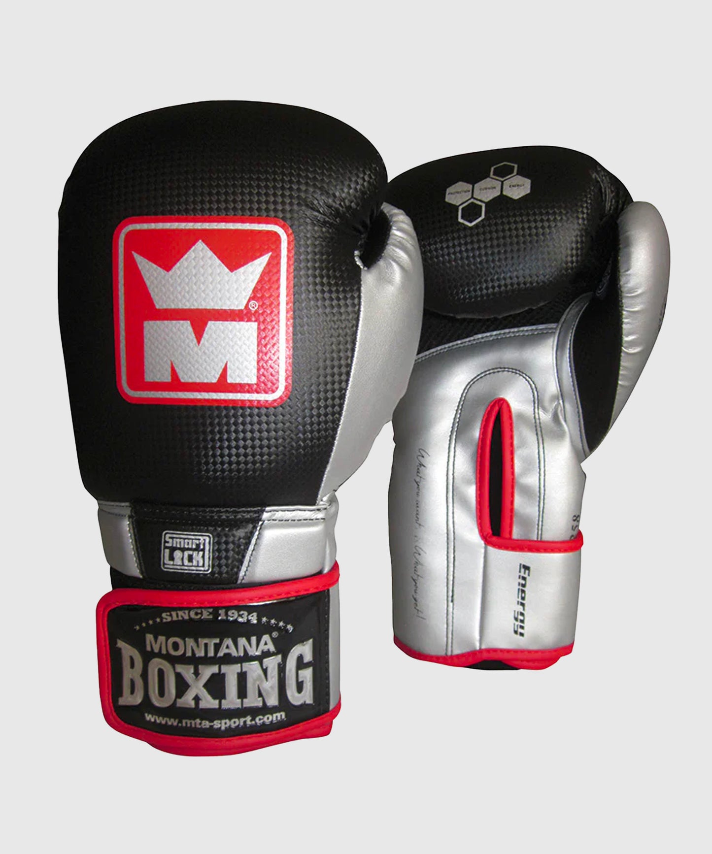 Montana Energy Race Boxing Gloves – Black/Silver