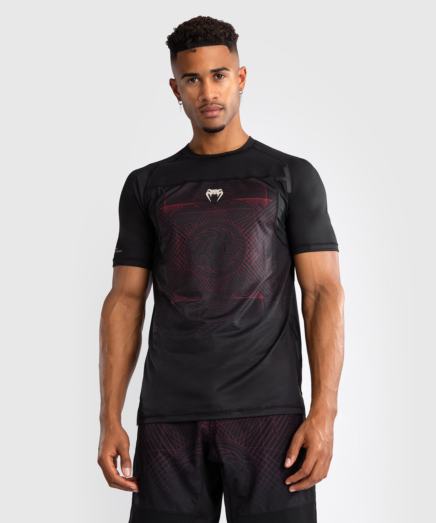 T-Shirt Dry-Tech Venum G-Fit Air - Noir Profond/Rouge Feu