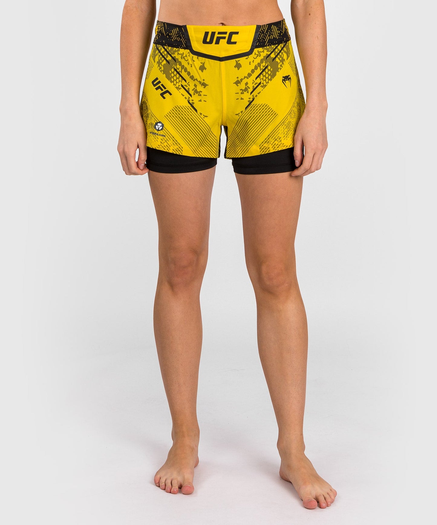 Women's UFC Adrenaline by Venum Authentic Fight Night Shorts - Yellow