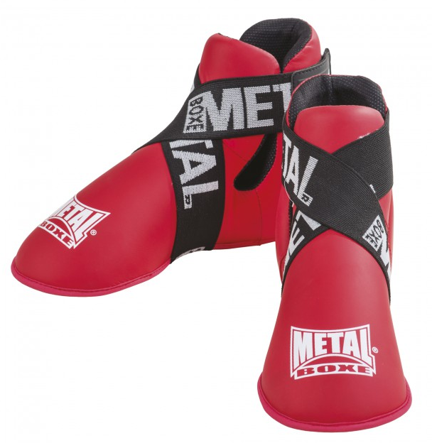 Protège-pieds Full Contact Metal Boxe - Rouge