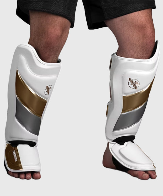 Hayabusa T3 Shin Guards - White/Gold