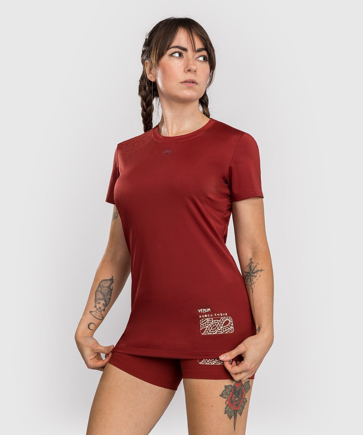 T-shirt Dry-Tech pour Femmes Venum Serpenti – Bordeaux/Ivoire