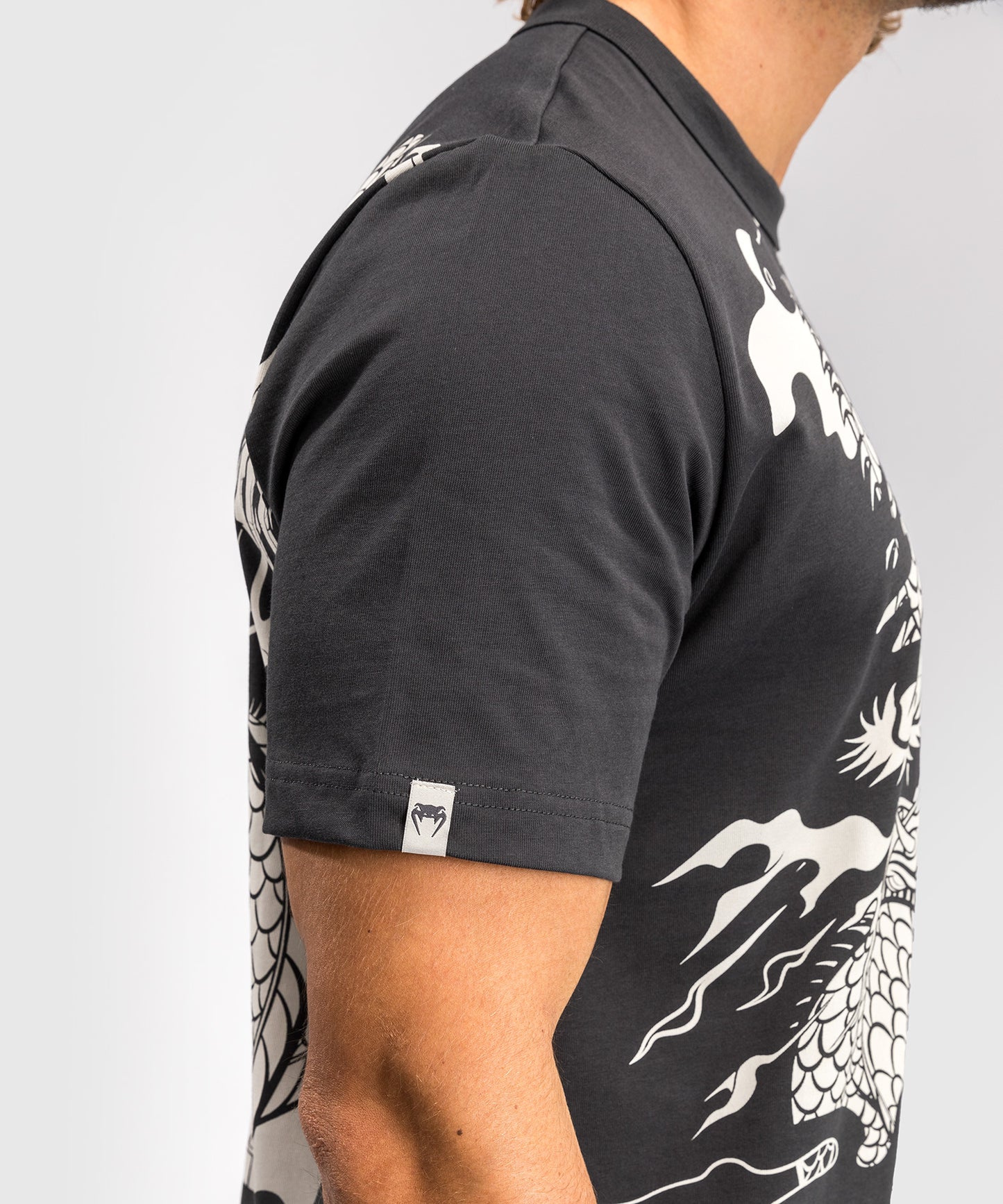 Venum Dragon’s Flight Camiseta para hombre - Gris carbón/Blanco crema