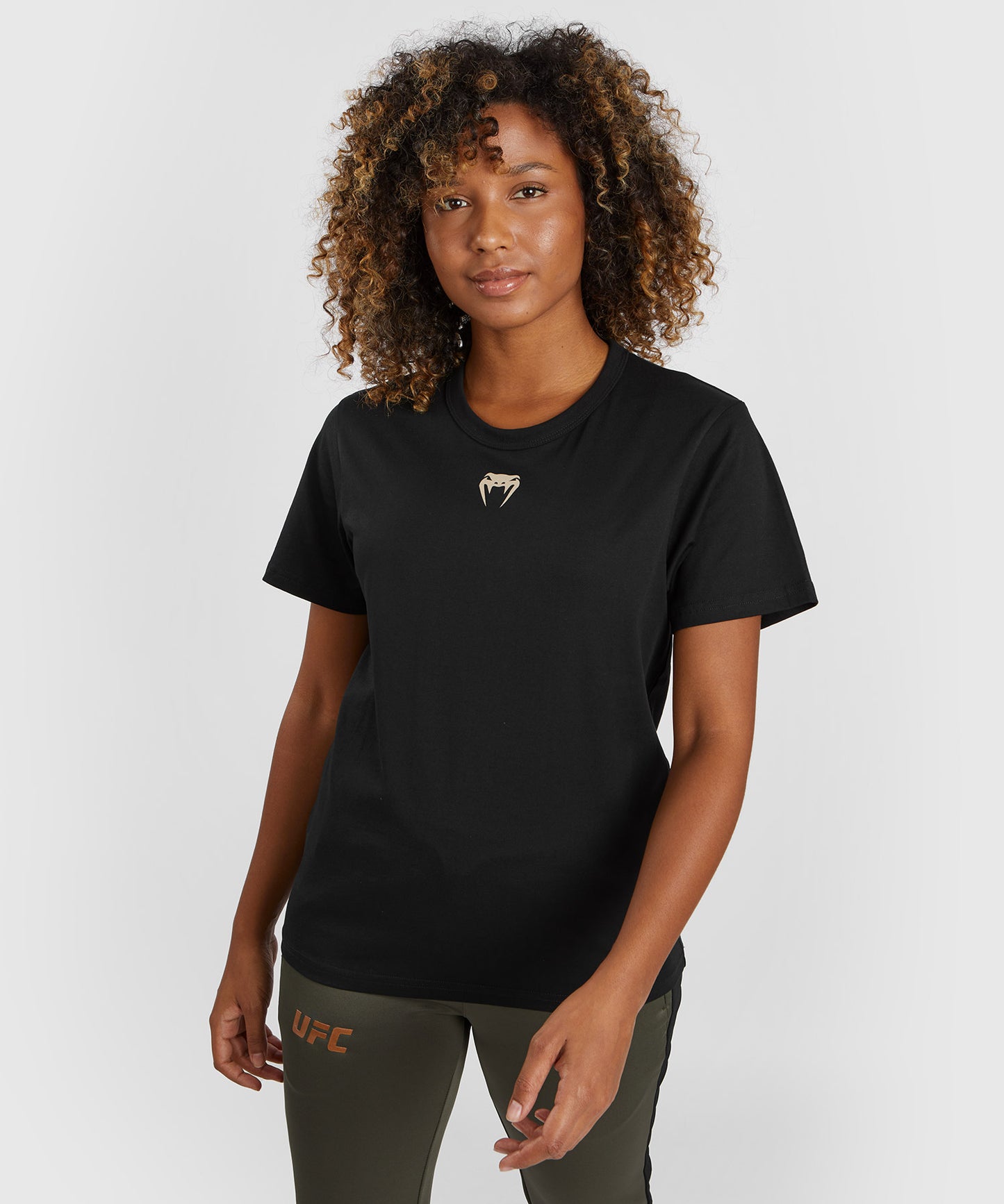 T-shirt à manches courtes en coton pour Femmes UFC Adrenaline by Venum Fight Week - Noir