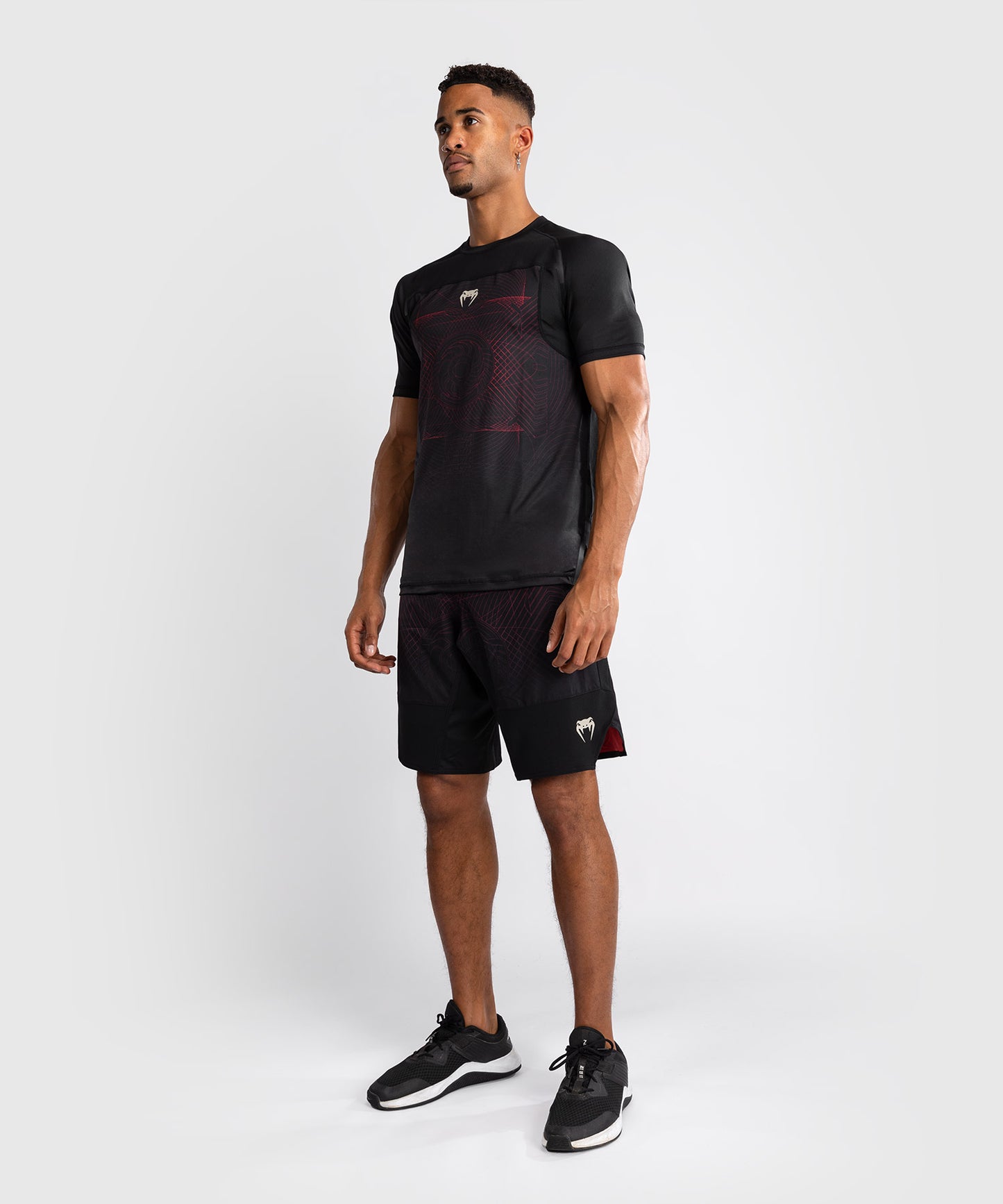 T-Shirt Dry-Tech Venum G-Fit Air - Noir Profond/Rouge Feu