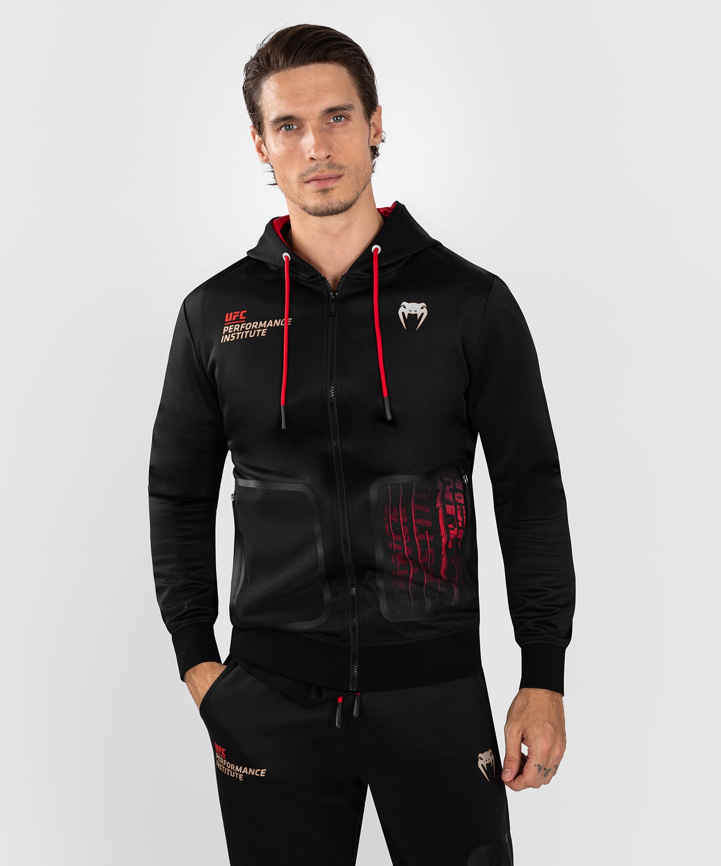 Sweatshirt à capuche UFC Venum  Performance Institute 2.0  - Noir/Rouge