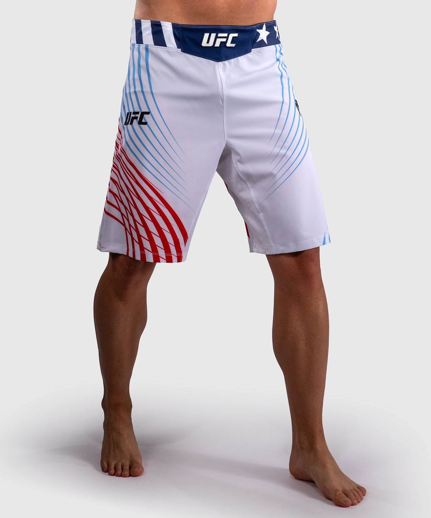Official UFC Freedom 250 by Venum Authentic Fight Night Fight Shorts de ajuste largo para hombre - Blanco