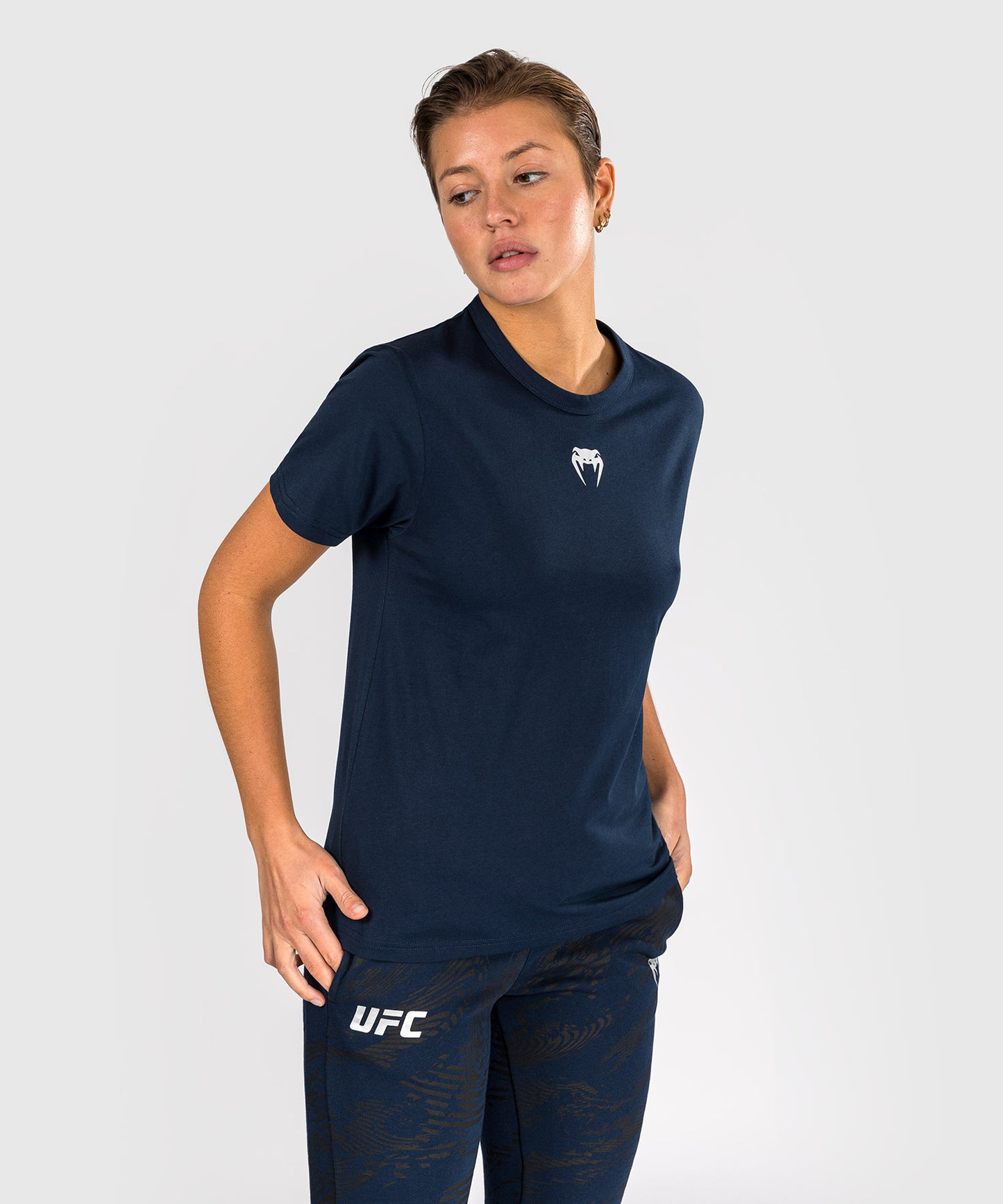 UFC Fusion by Venum Fight Week Camiseta de Manga Corta de Algodón para Mujer - Solid Azul oceánico