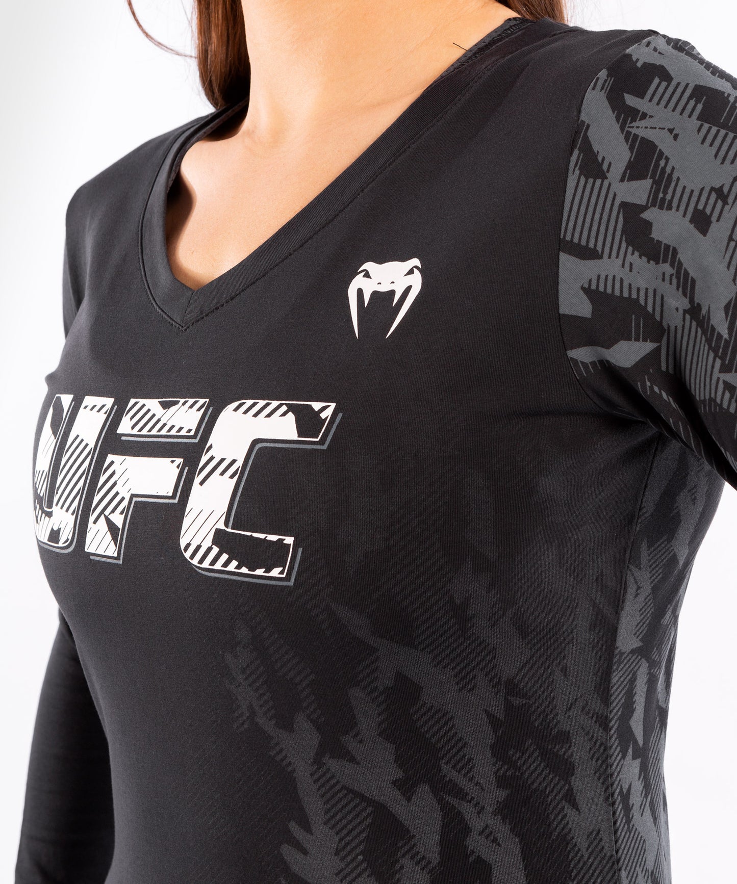 T-shirt Manches Longues Femme UFC Venum Authentic Fight Week - Noir