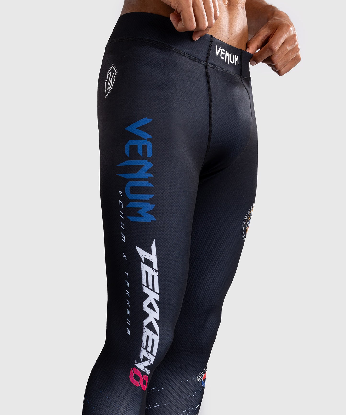 Venum x Tekken 8 Compression Pants - Paul Phoenix - Black/Blue