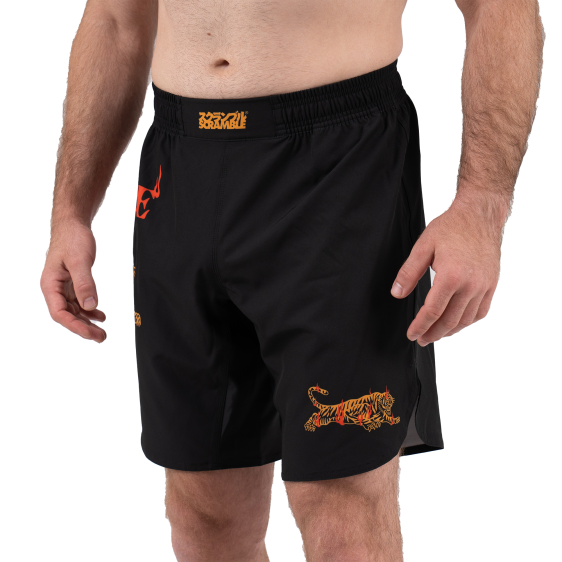 Fightshort Scramble Burning Tiger - Noir